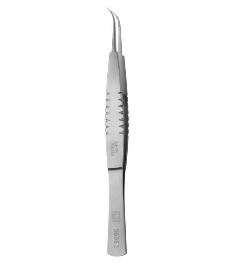 Moria Troutman Tying Forceps – Curved, Smooth, 9,5 cm
