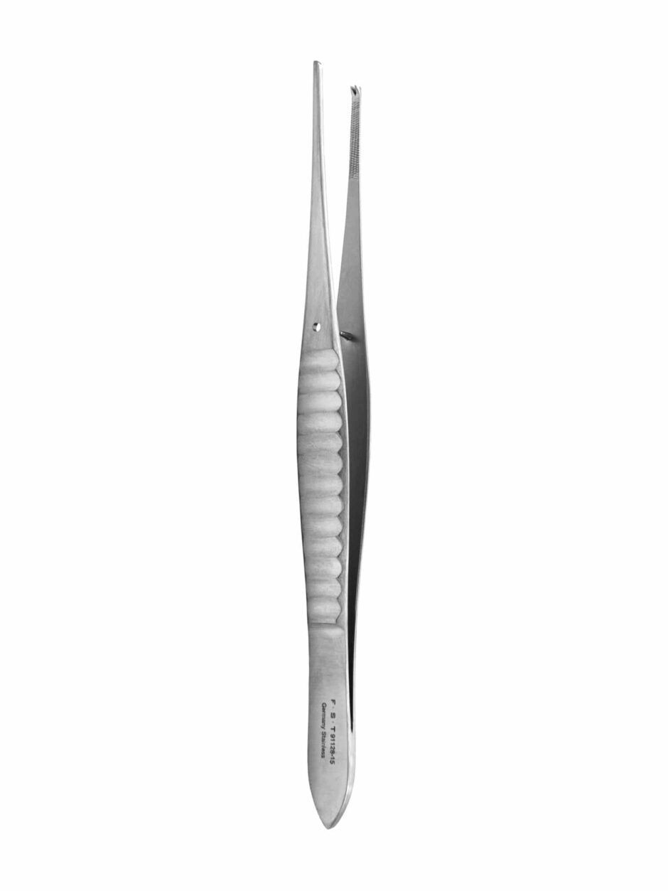Student Gillies Forceps Straight, 1×2 Teeth and Cross-Serrations, 15,5cm